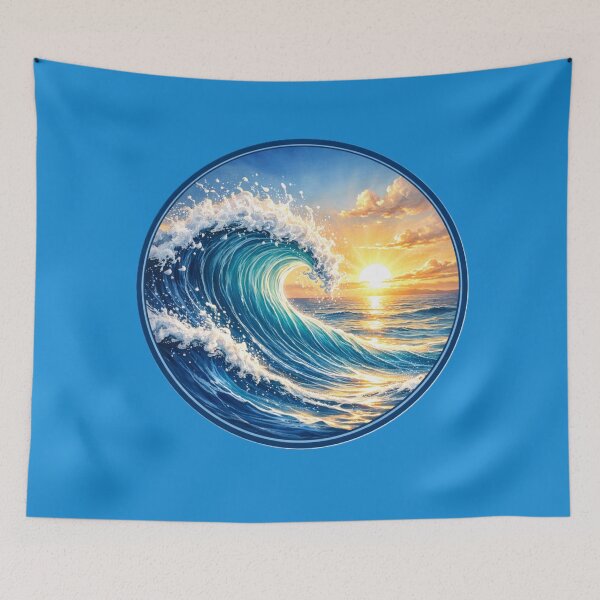 Item preview, Golden Horizon Wave – Ocean Circle Art Design designed and sold by TheJoyfulPen.
