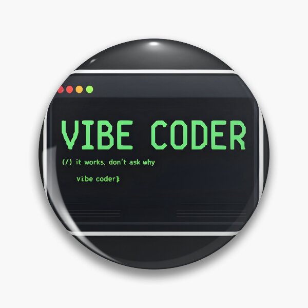 Item preview, Vibe Coder Terminal Badge Developer Humor Sticker designed and sold by PixelPrintsCo.