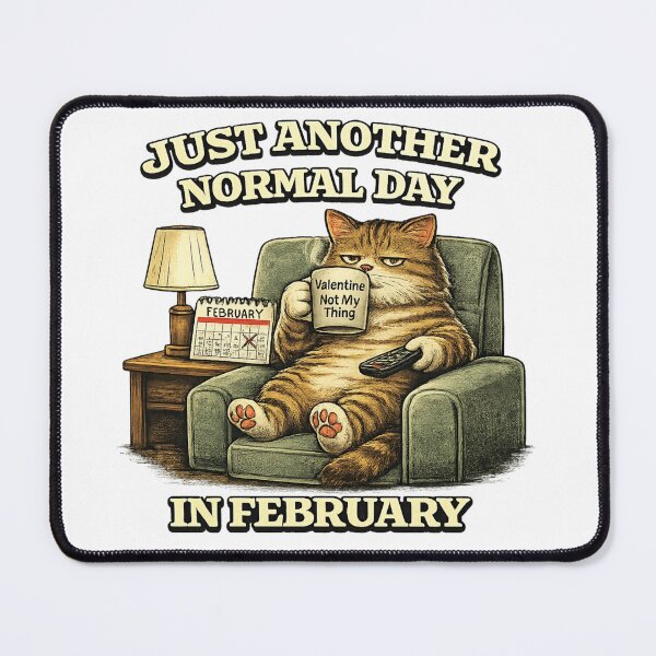 Item preview, Funny Anti Valentine Single Life Chill Cat designed and sold by MigNetZ.
