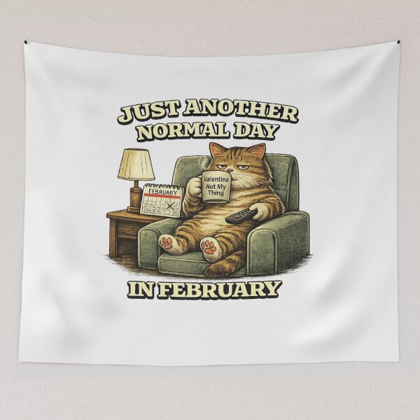 Item preview, Funny Anti Valentine Single Life Chill Cat designed and sold by MigNetZ.