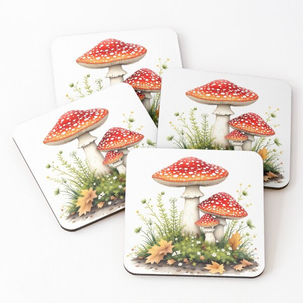 Item preview, Cottagecore Toadstool Fairy Ring Mushroom Watercolor Art designed and sold by PixelPrintsCo.