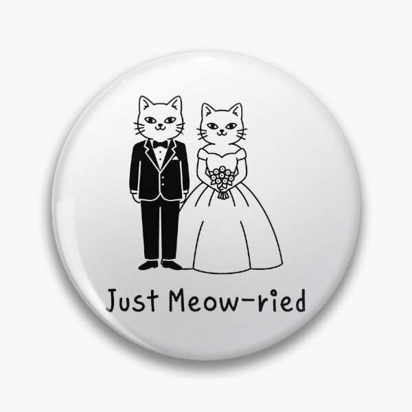 Item preview, Just Meow-ried | Cute Cat Bride & Groom Minimal Line Art Illustration designed and sold by JOOKDesign.