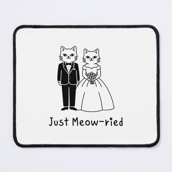 Item preview, Just Meow-ried | Cute Cat Bride & Groom Minimal Line Art Illustration designed and sold by JOOKDesign.