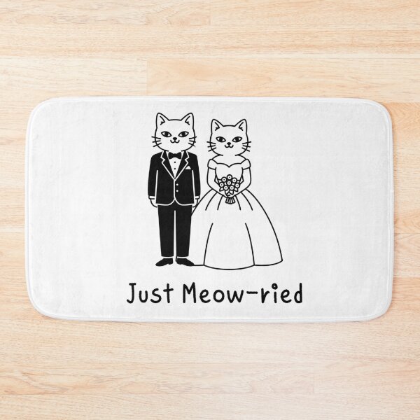 Item preview, Just Meow-ried | Cute Cat Bride & Groom Minimal Line Art Illustration designed and sold by JOOKDesign.