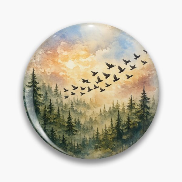 Item preview, Flight Toward Freedom Watercolor Forest designed and sold by Niaomico.