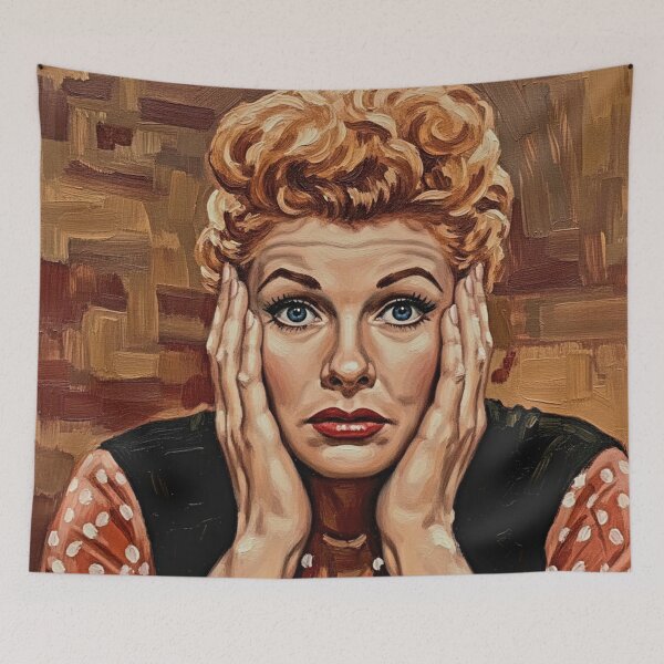 Item preview, The Queen of Comedy: Lucille Ball Iconic Expression Portrait designed and sold by Art's Diner.