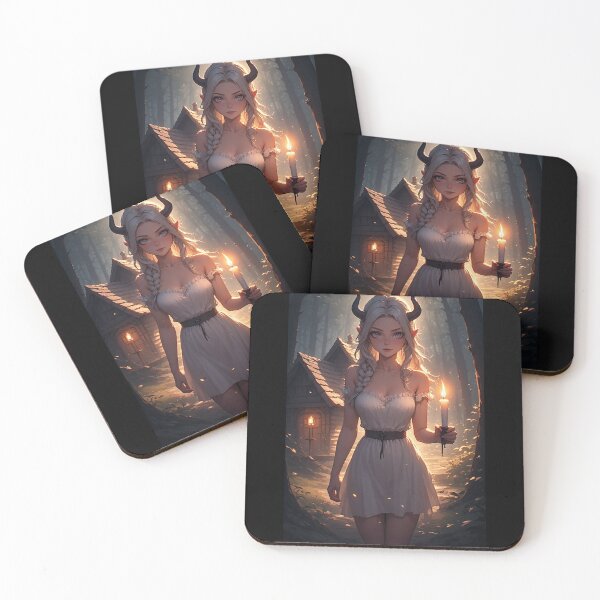Item preview, Mysterious demon girl holding a candle designed and sold by ArtsJulian.