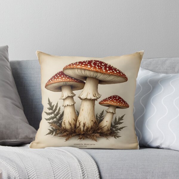 Item preview, Dark Academia Mushroom Specimen Plate Vintage Botanical Art designed and sold by PixelPrintsCo.