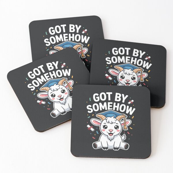 Item preview, Got By Somehow – Funny Graduation Sarcastic Goat designed and sold by Taans-Creation.