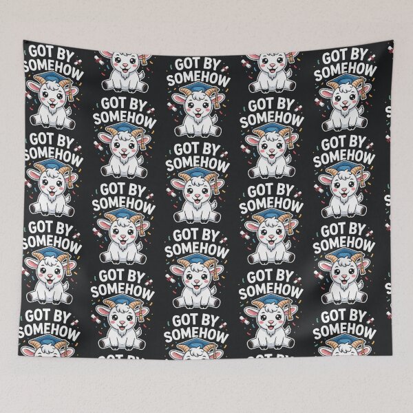 Item preview, Got By Somehow – Funny Graduation Sarcastic Goat designed and sold by Taans-Creation.