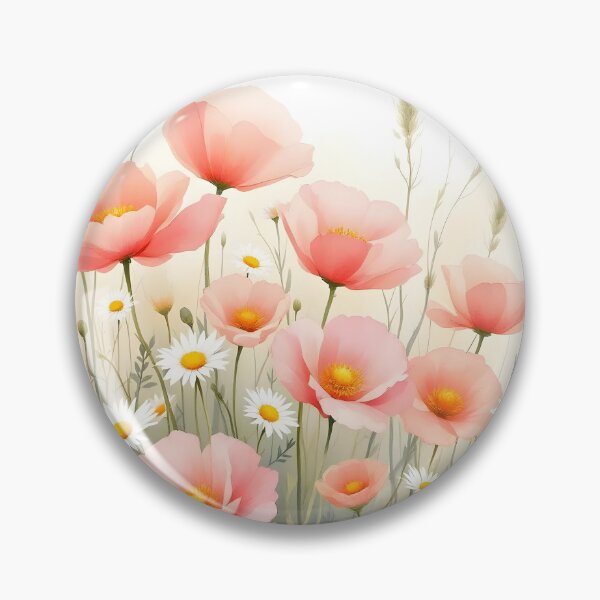 Item preview, Poppy and Daisy Meadow Watercolor Spring Floral Art Print designed and sold by PixelPrintsCo.