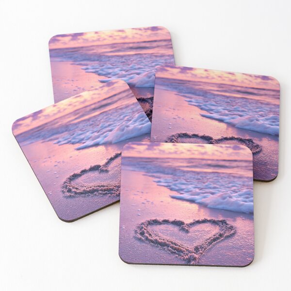 Item preview, Pink Sunset Heart On Purple Beach designed and sold by chase-thewave.