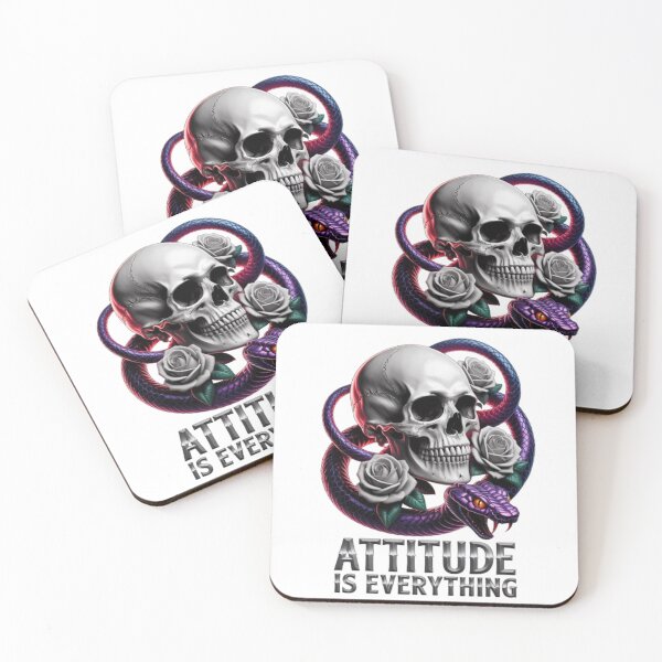 Item preview, Attitude Is Everything – Skull & Snake Dark Aesthetic Graphic designed and sold by NewUSShop.