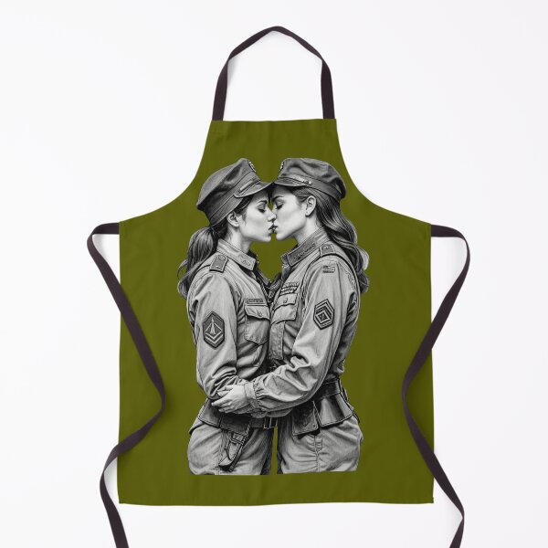Artikelvorschau, Lesbische Frauen küssen sich in Militäruniform – ein romantisches Valentinstagsgeschenk für LGBTQIA+-Paare – ein perfektes Geschenk zum Jahrestag entworfen und verkauft von pillarofme.