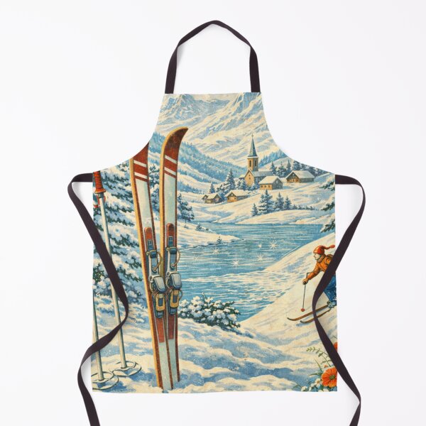 Item preview, Winter Wonderland – Vintage Skiing Postcard Art designed and sold by Dollette Heaven.