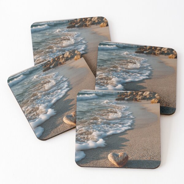 Item preview, Heart Shaped Rock On Sandy Shore designed and sold by chase-thewave.