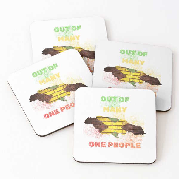 Item preview, Out Of Many One People – Distressed Jamaica Map Brick Wall Art designed and sold by Proverbculture.