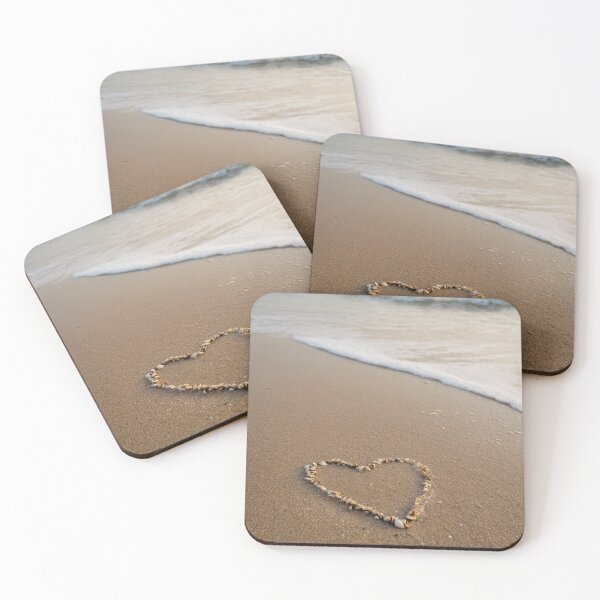 Item preview, Seashell Heart Outline On Sandy Beach designed and sold by chase-thewave.