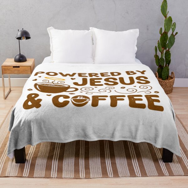 Item preview, Powered by Jesus and Coffee T-Shirt Design - Funny Christian Coffee Lover Gift - Religious Quote Shirt - Cute Hand Lettered Faith Apparel designed and sold by Tamer ⭐⭐⭐⭐⭐.