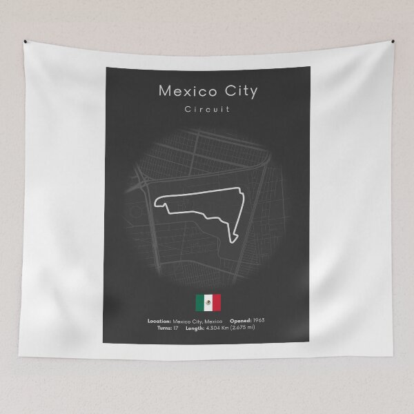 Item preview, Mexico City Circuit Map Minimalist Race Track Poster designed and sold by shopcanva.