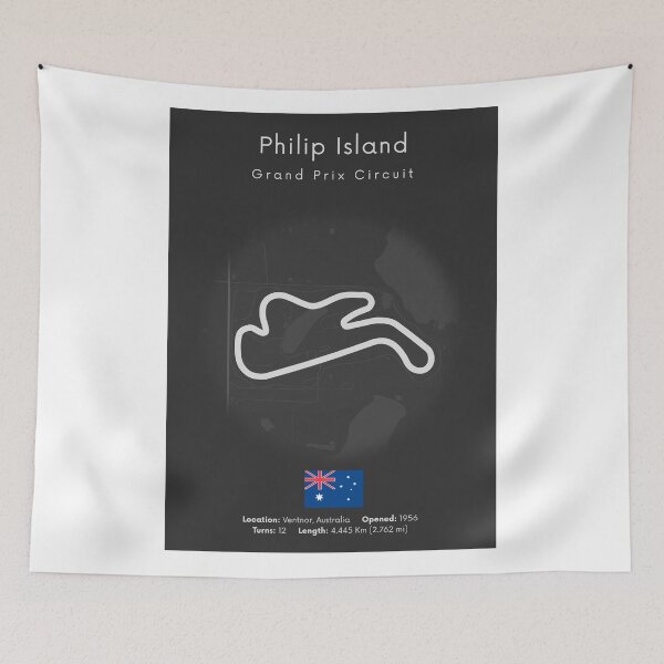 Item preview, Philip Island Grand Prix Circuit Map Minimalist Motorsport Poster designed and sold by shopcanva.