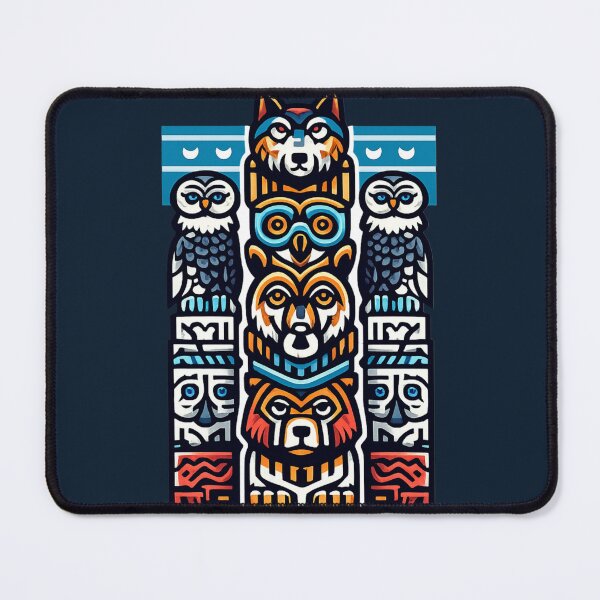 Item preview, Tribal Animal Totem – Wolf Owl Bear Stack (Geometric Totem Pole) designed and sold by JonelCrafts.