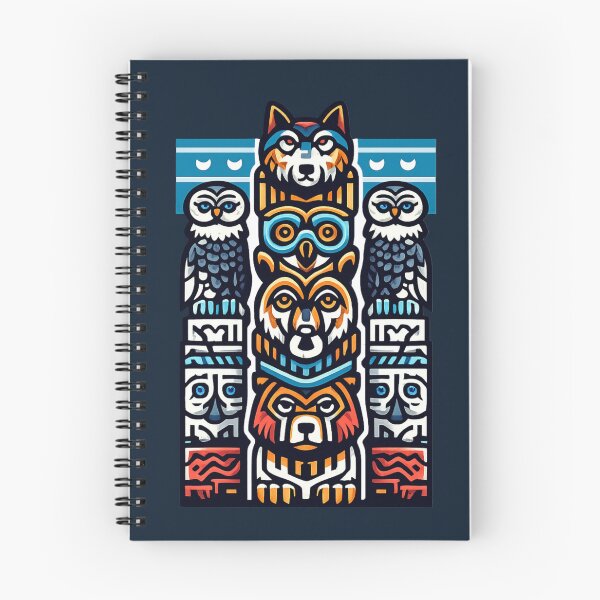 Item preview, Tribal Animal Totem – Wolf Owl Bear Stack (Geometric Totem Pole) designed and sold by JonelCrafts.