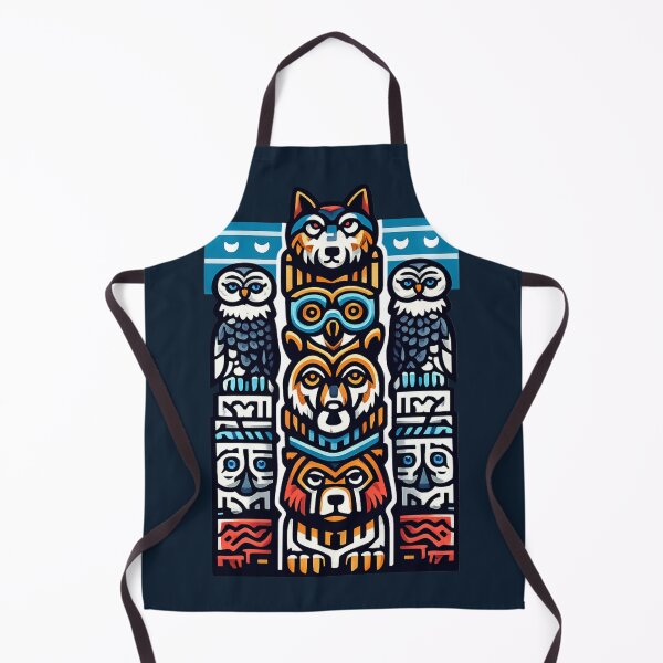 Item preview, Tribal Animal Totem – Wolf Owl Bear Stack (Geometric Totem Pole) designed and sold by JonelCrafts.
