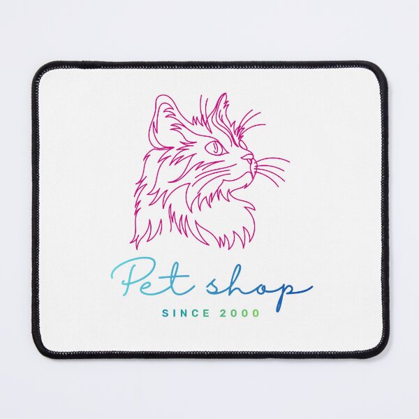 Item preview, Neon Cat Pet Shop Logo – Pink Line Art Kitty Illustration Since 2000 designed and sold by Electromartprint.