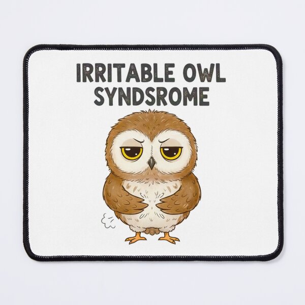Item preview, Irritable Owl Syndrome Funny T-Shirt Design - Grumpy Baby Owl Graphic - Sassy Bird Pun Quote Shirt - Cute Owl Illustration for Morning People designed and sold by Tamer ⭐⭐⭐⭐⭐.