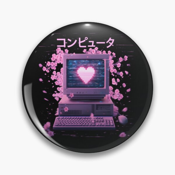 Item preview, Japanese “Computer” Sakura Aesthetic Pixel Heart designed and sold by craftedd.