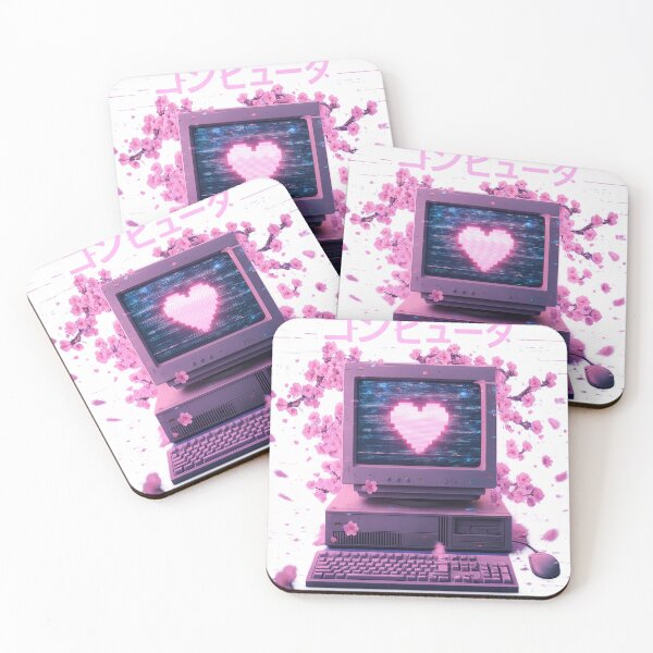 Item preview, Japanese “Computer” Sakura Aesthetic Pixel Heart designed and sold by craftedd.