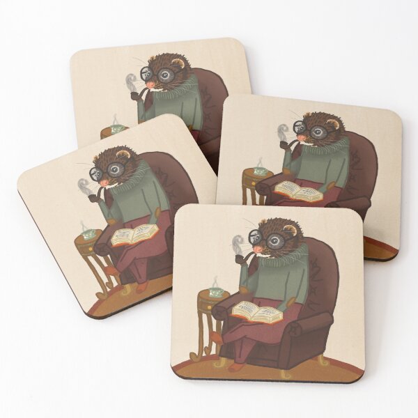 Item preview, Mink in His Study Illustration designed and sold by Haileylioness.