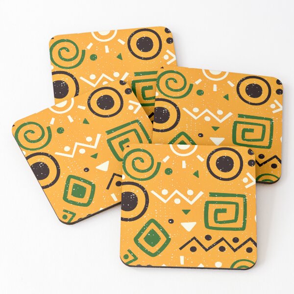 Item preview, African-Style Geometric Abstract Design Orange-Yellow Pattern designed and sold by DEC02.