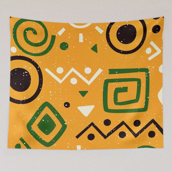 Item preview, African-Style Geometric Abstract Design Orange-Yellow Pattern designed and sold by DEC02.