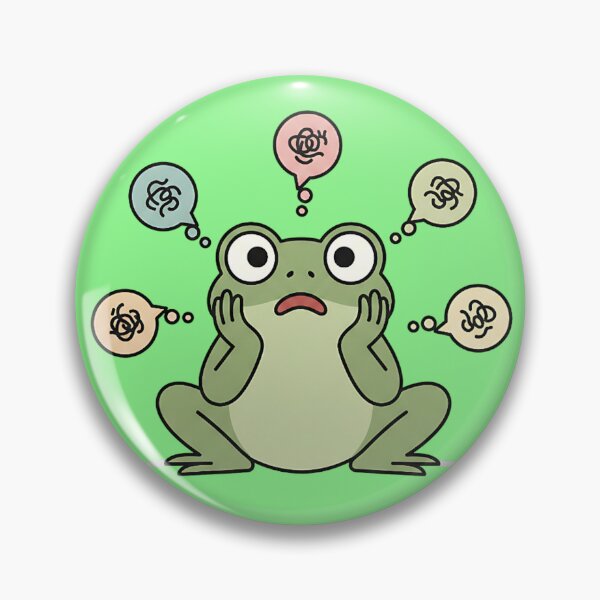 Item preview, Overthinking Frog Sticker | Funny Mental Health Meme Animal | Relatable Anxiety Humor Frog Design designed and sold by ZyxDes.