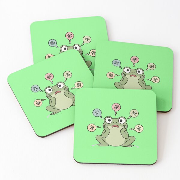 Item preview, Overthinking Frog Sticker | Funny Mental Health Meme Animal | Relatable Anxiety Humor Frog Design designed and sold by ZyxDes.