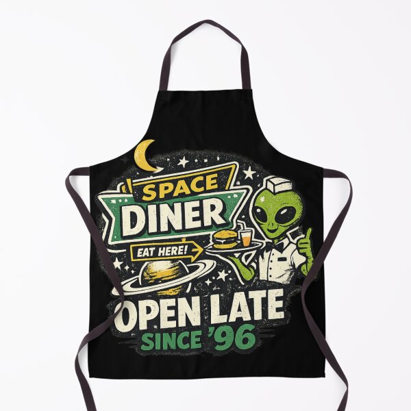 Item preview, 90s Space Diner Alien T-Shirt – Open Late Since ’96 Retro Sci-Fi Neon Graphic designed and sold by JonelCrafts.