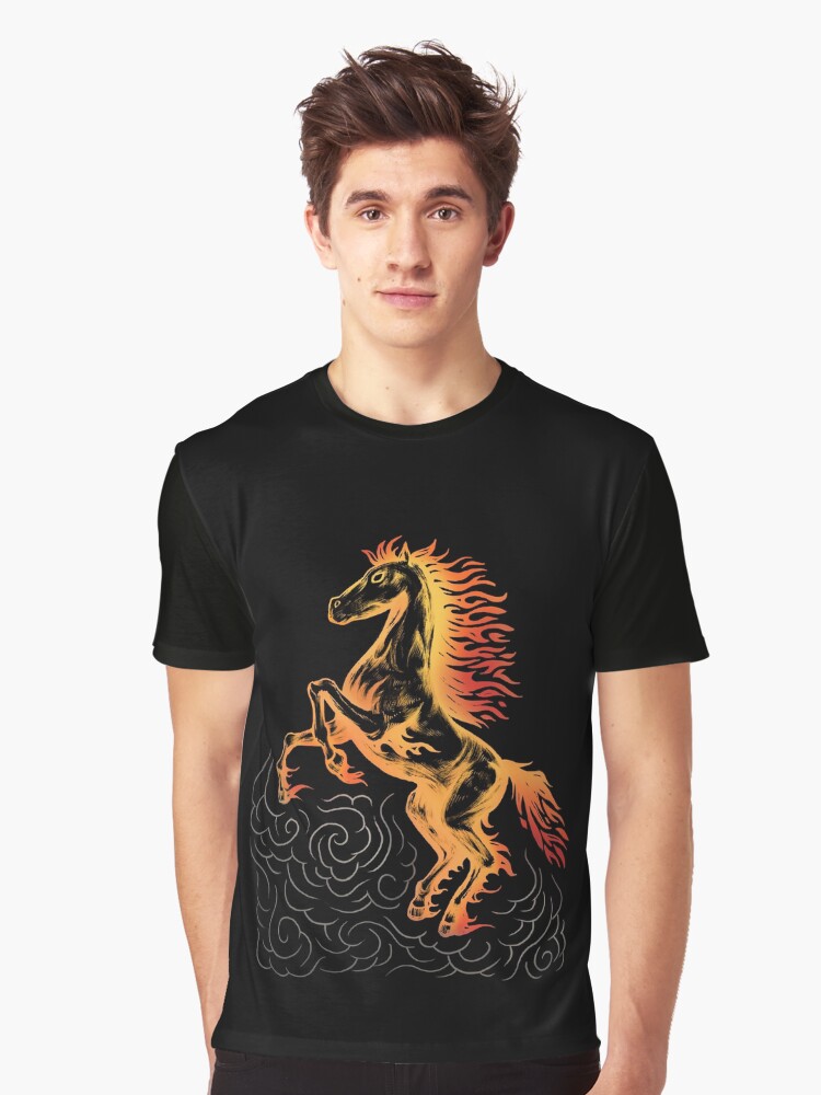 fire horse gradient shirt, art by sherrie thai of shaireproductions