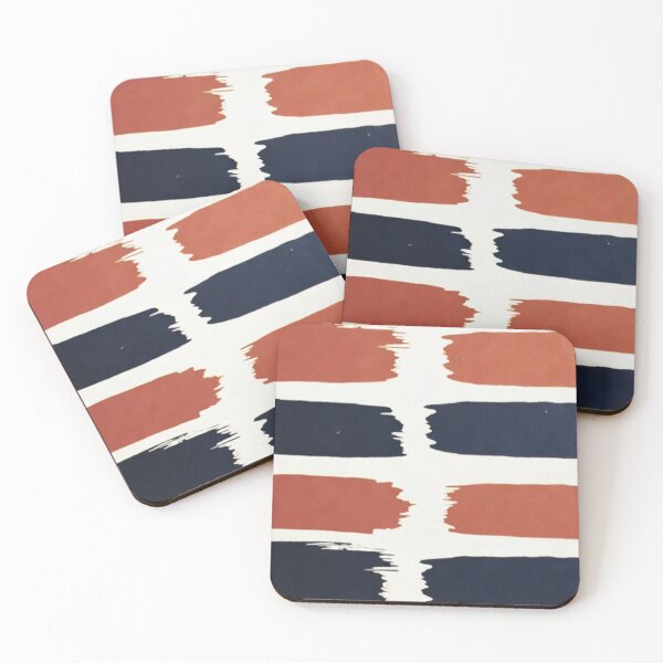 Item preview, Navy Coral Hand Painted Brush Stroke Stripes designed and sold by SassyArtistry.