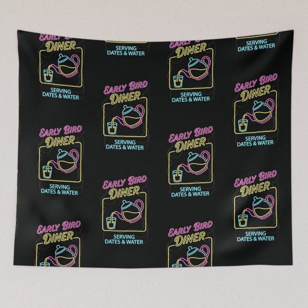 Item preview, Early Bird Diner Ramadan Iftar - Dates Water Neon Retro Gift designed and sold by Luminari Creations.
