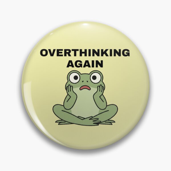Item preview, Overthinking Frog Sticker | Funny Mental Health Meme Animal | Relatable Anxiety Humor Frog designed and sold by ZyxDes.