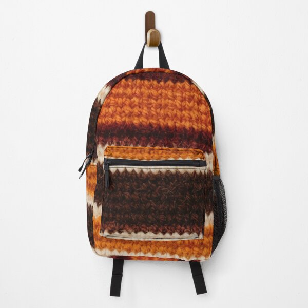 Item preview, Retro Brown Orange Knitted Pattern designed and sold by SassyArtistry.