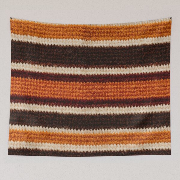 Item preview, Retro Brown Orange Knitted Pattern designed and sold by SassyArtistry.
