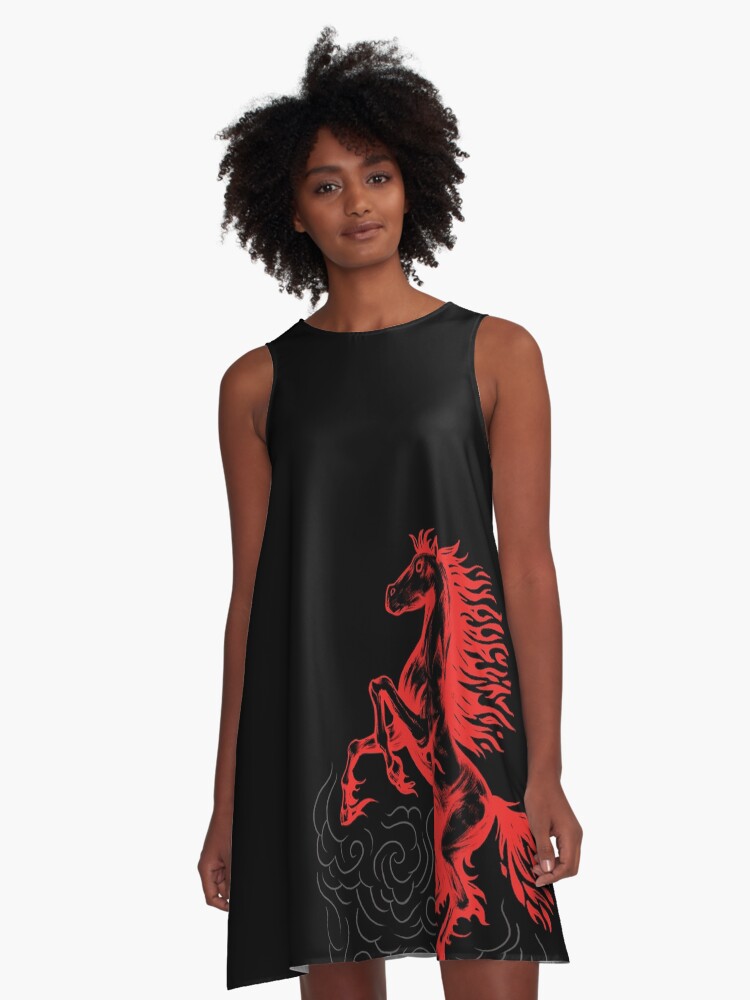 fire horse dress, art by sherrie thai of shaireproductions