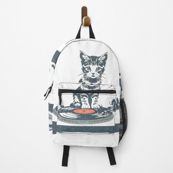 Item preview, Retro Kitty on Turntable with Vinyl Record designed and sold by Nacho Average Designs.