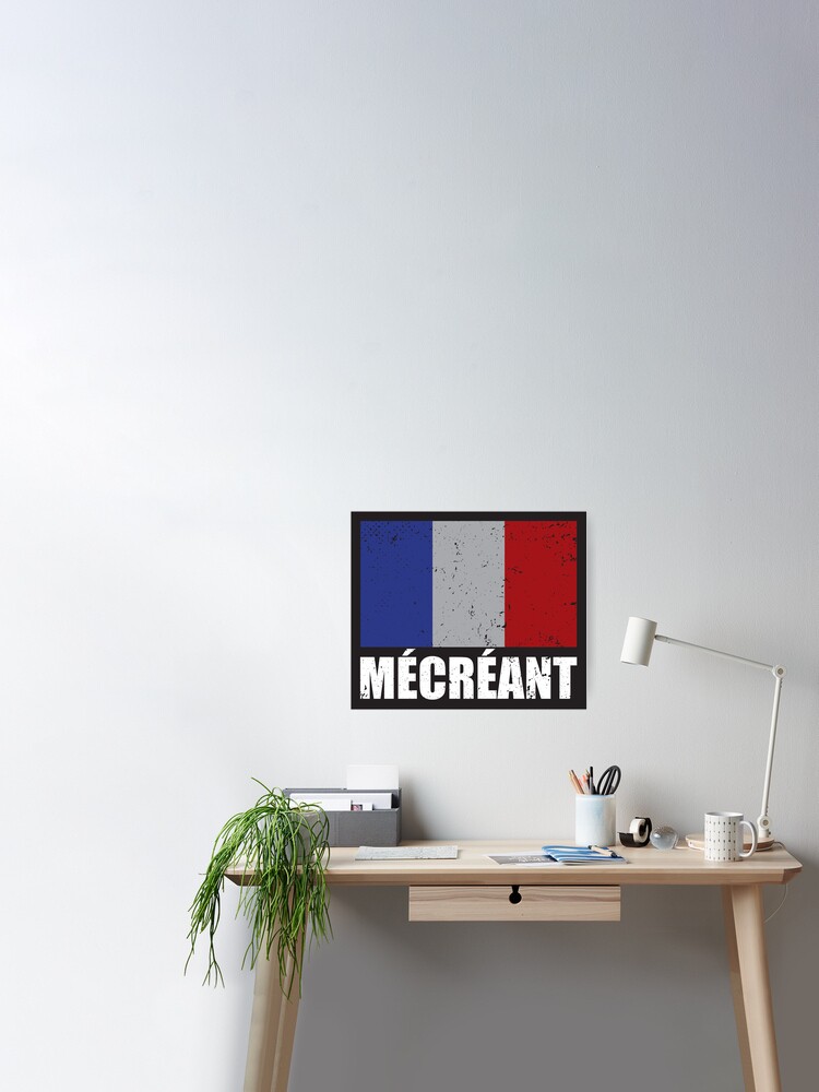 French Infidel Mecreant Francais Word With France Flag Grunge