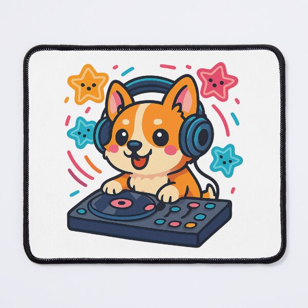 Aperçu de l'œuvre Corgi Kawaii mignon, Corgi DJ, Corgi Kawaii créée et vendue par graphic-genie.