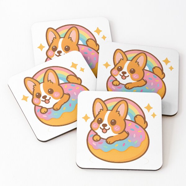 Item preview, Cute Kawaii Corgi, Rainbow Donut Corgi, Kawaii Corgi designed and sold by graphic-genie.