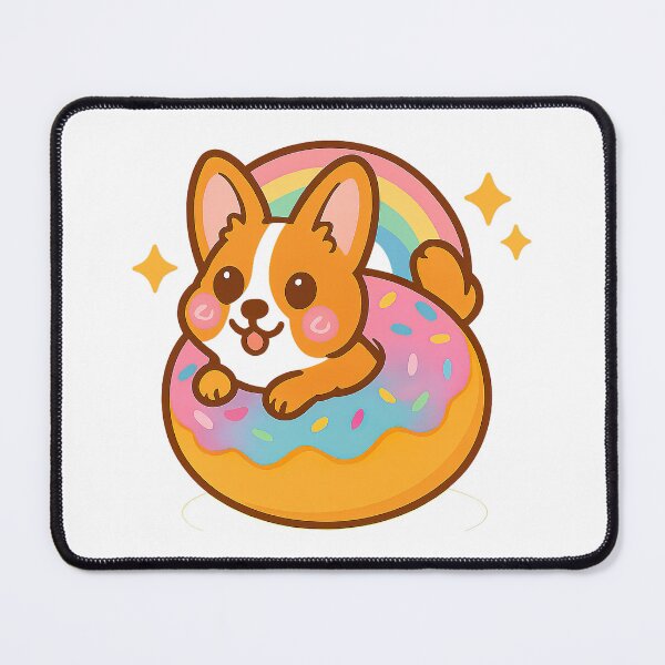 Artikelvorschau, Niedlicher Kawaii-Corgi, Regenbogen-Donut-Corgi, Kawaii-Corgi entworfen und verkauft von graphic-genie.